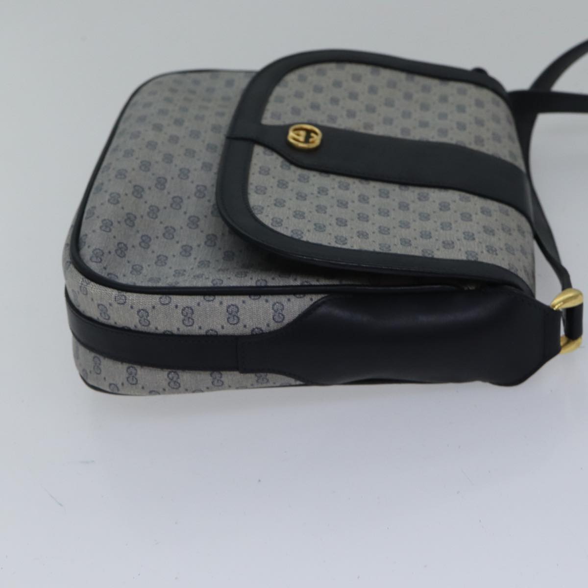 GUCCI Micro GG Canvas Shoulder Bag PVC Navy ki4909