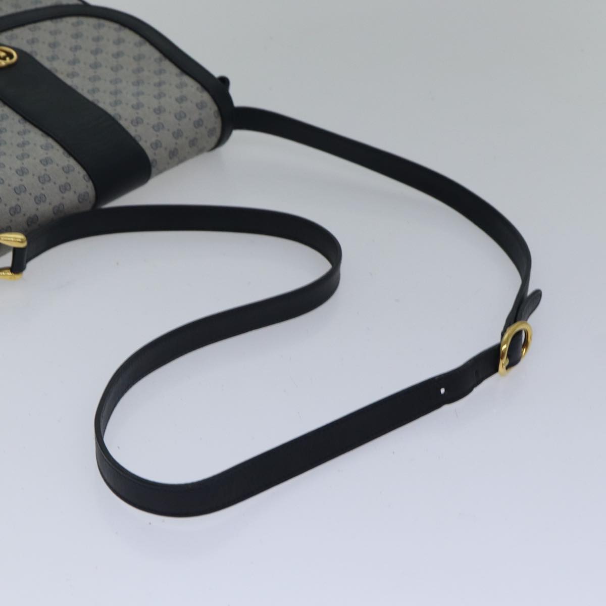 GUCCI Micro GG Canvas Shoulder Bag PVC Navy ki4909