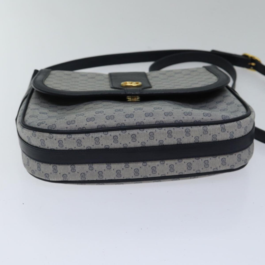 GUCCI Micro GG Canvas Shoulder Bag PVC Navy ki4909