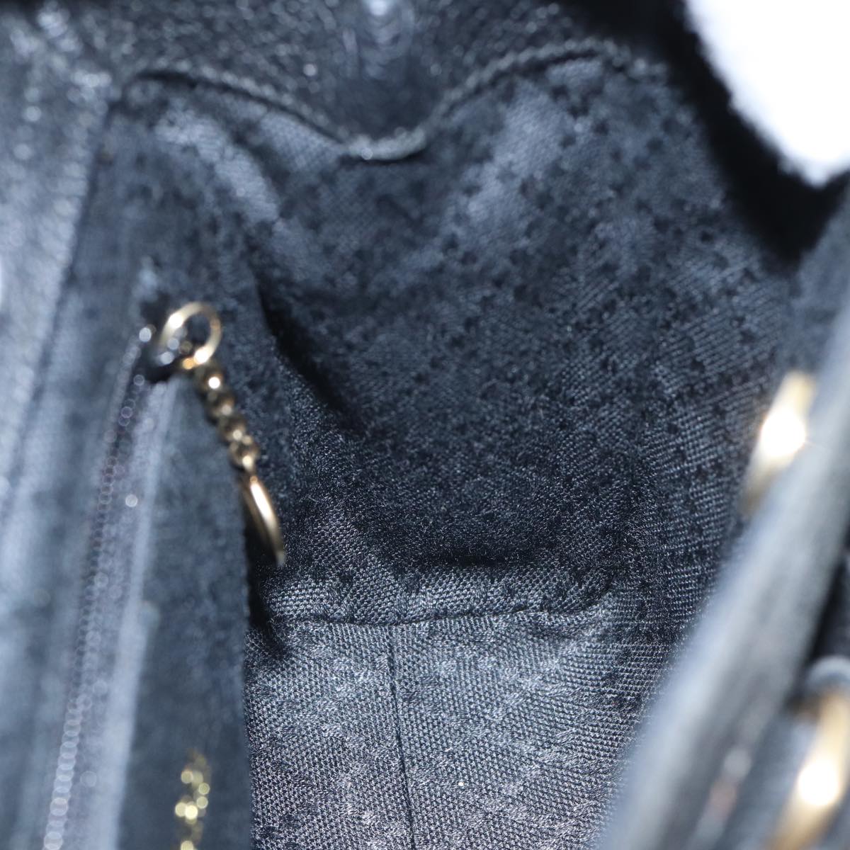 GUCCI Bamboo Hand Bag Suede Black ki4913