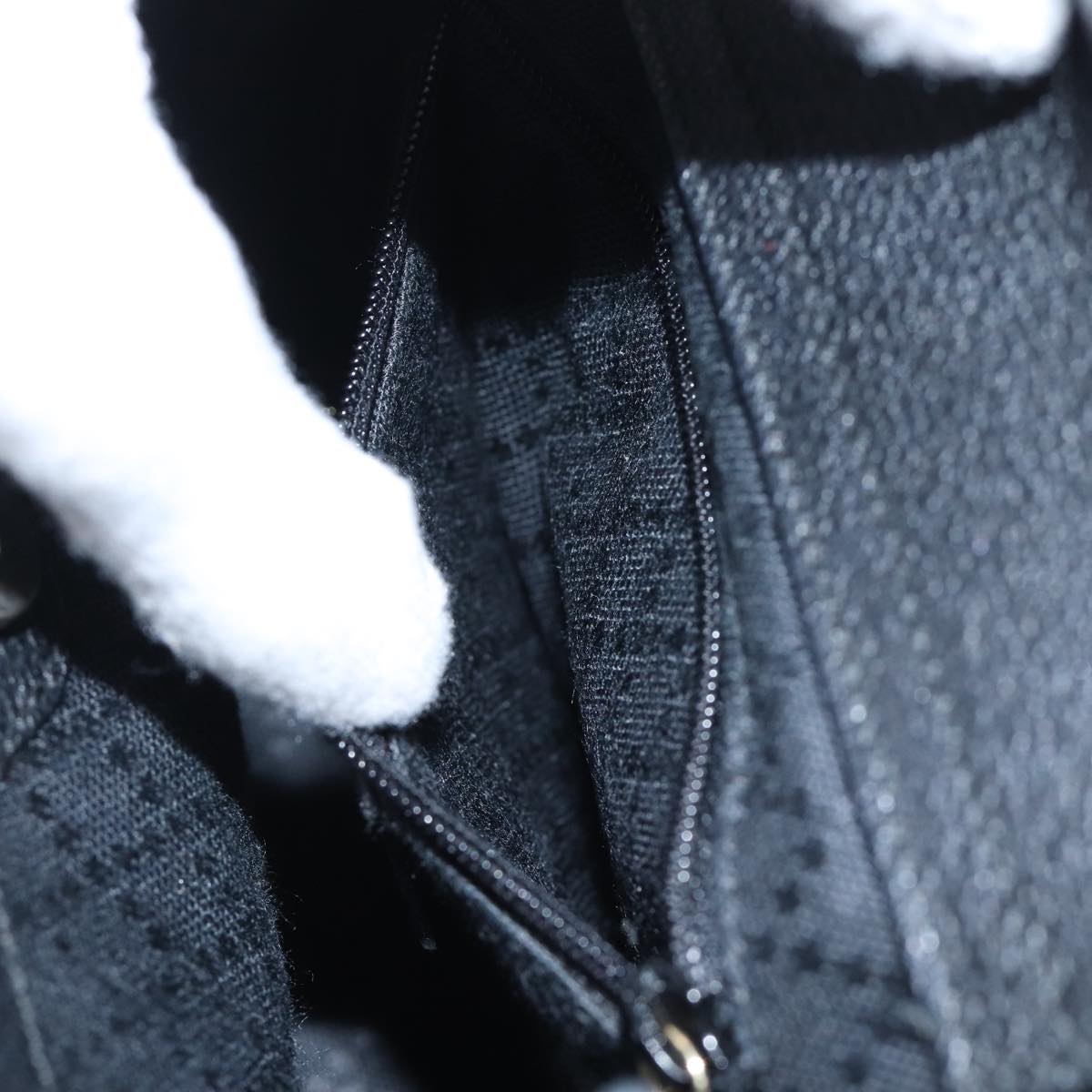GUCCI Bamboo Hand Bag Suede Black ki4913