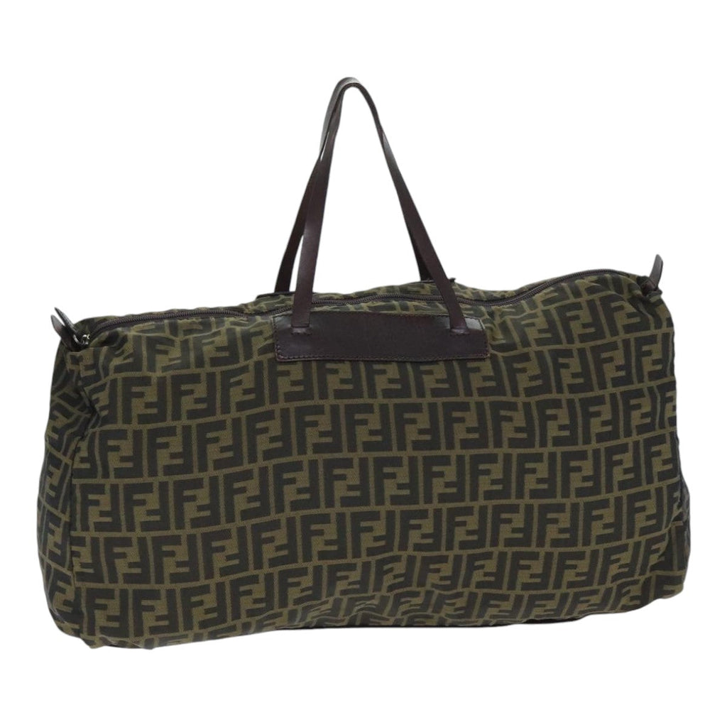 FENDI Zucca Canvas Boston Bag Brown ki4919