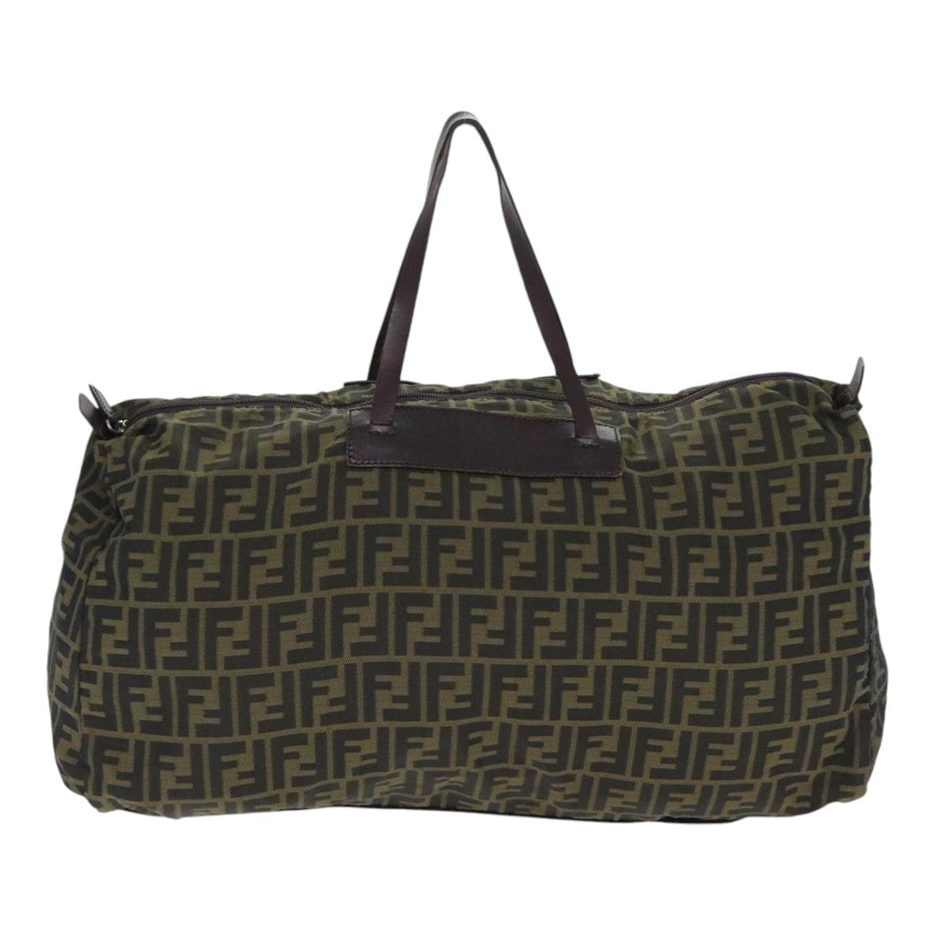 FENDI Zucca Canvas Boston Bag Brown ki4919