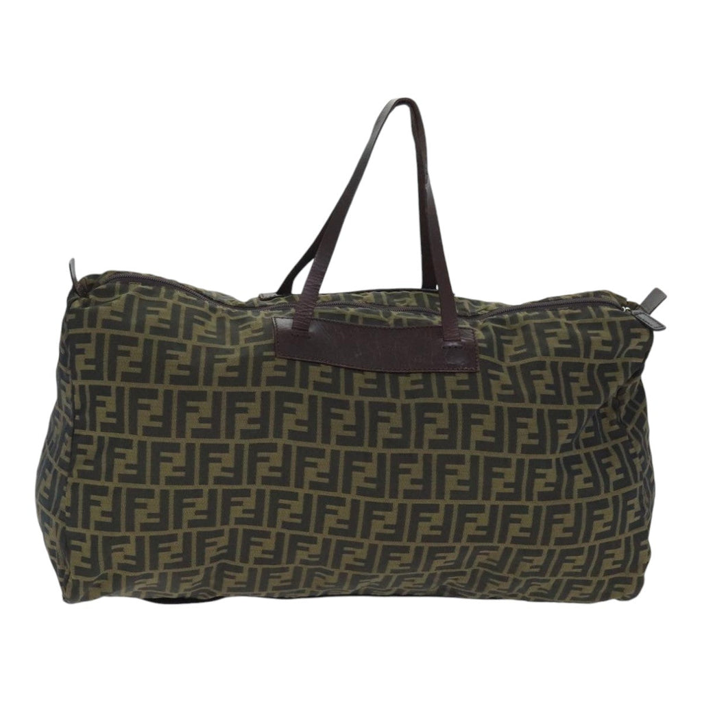 FENDI Zucca Canvas Boston Bag Brown ki4919