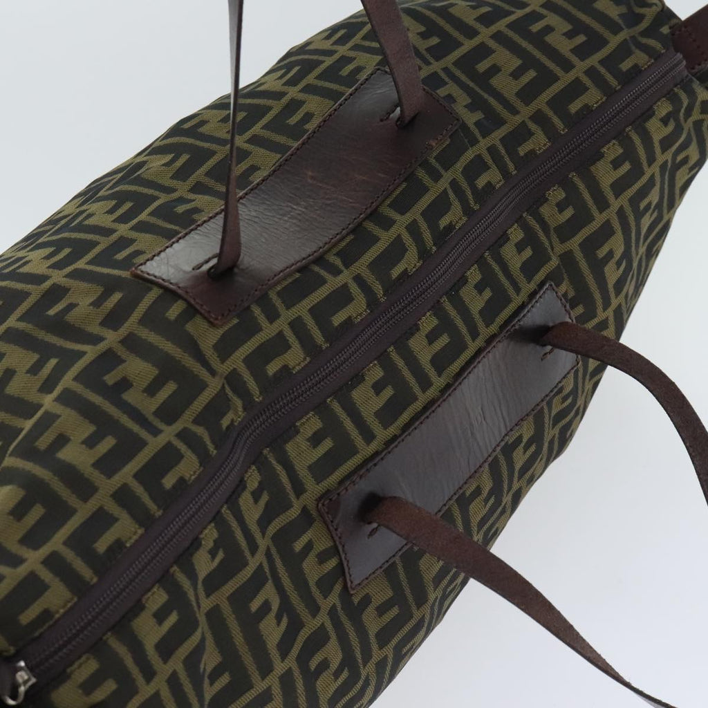 FENDI Zucca Canvas Boston Bag Brown ki4919