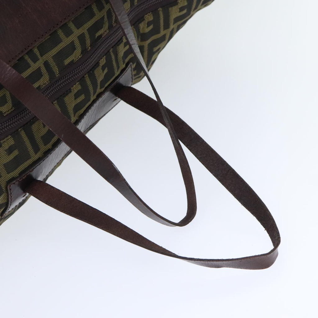 FENDI Zucca Canvas Boston Bag Brown ki4919