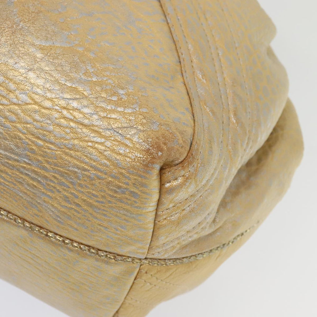 FENDI Spy Hand Bag Leather Gold Tone ki4970