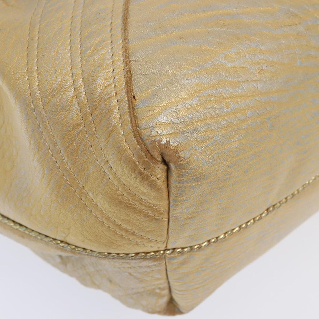 FENDI Spy Hand Bag Leather Gold Tone ki4970