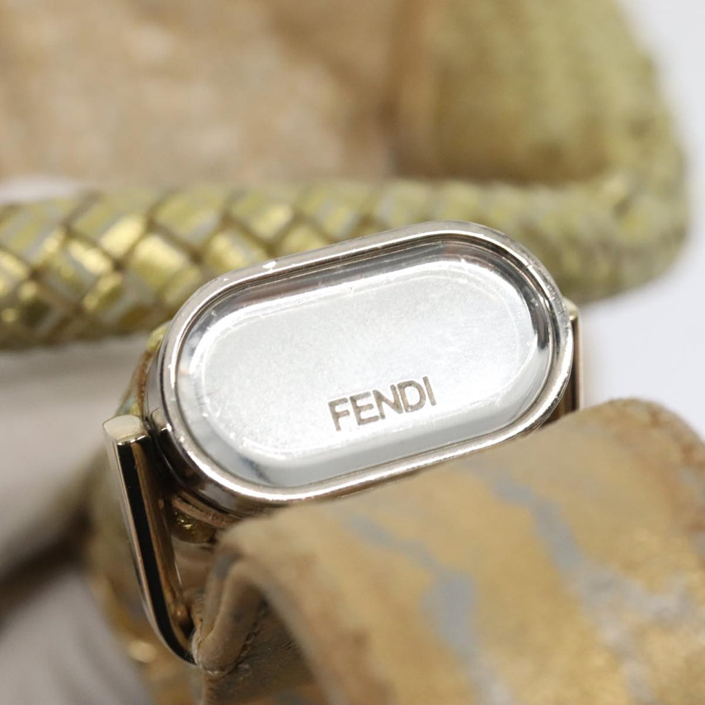 FENDI Spy Hand Bag Leather Gold Tone ki4970