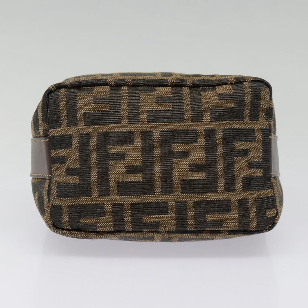 FENDI Zucca Canvas Pouch Brown Black gold ki4972