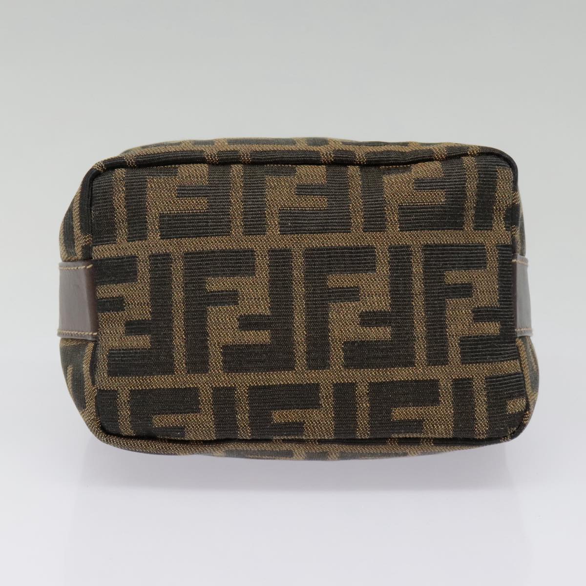 FENDI Zucca Canvas Pouch Brown Black gold ki4972