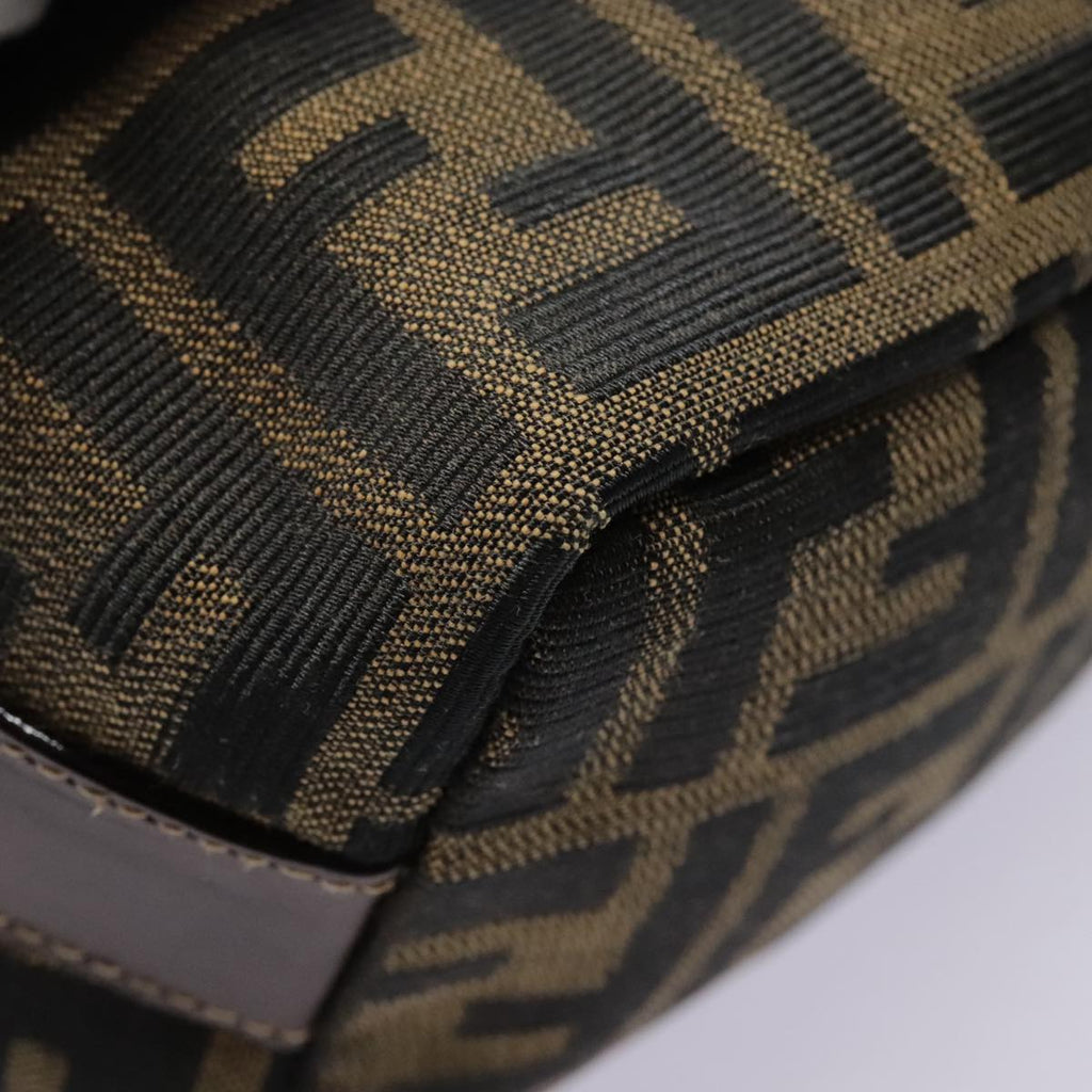 FENDI Zucca Canvas Pouch Brown Black gold ki4972