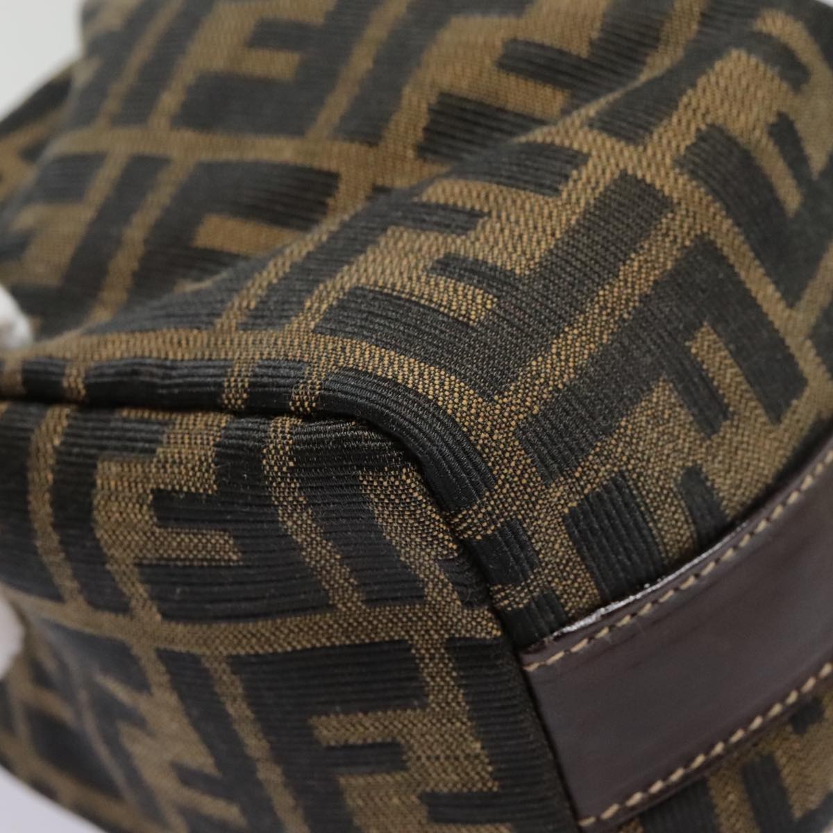 FENDI Zucca Canvas Pouch Brown Black gold ki4972