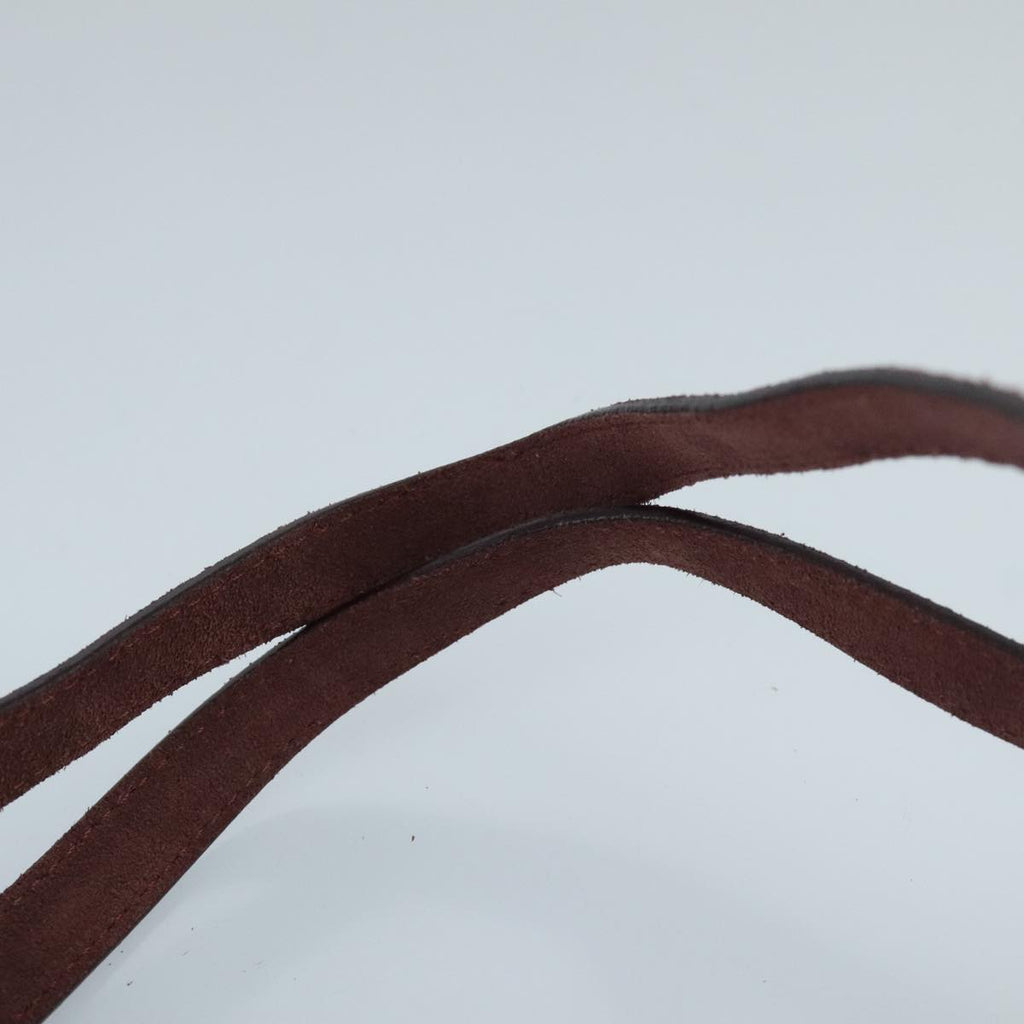 FENDI Zucchino Canvas Hand Bag Suede Beige Bordeaux ki5026