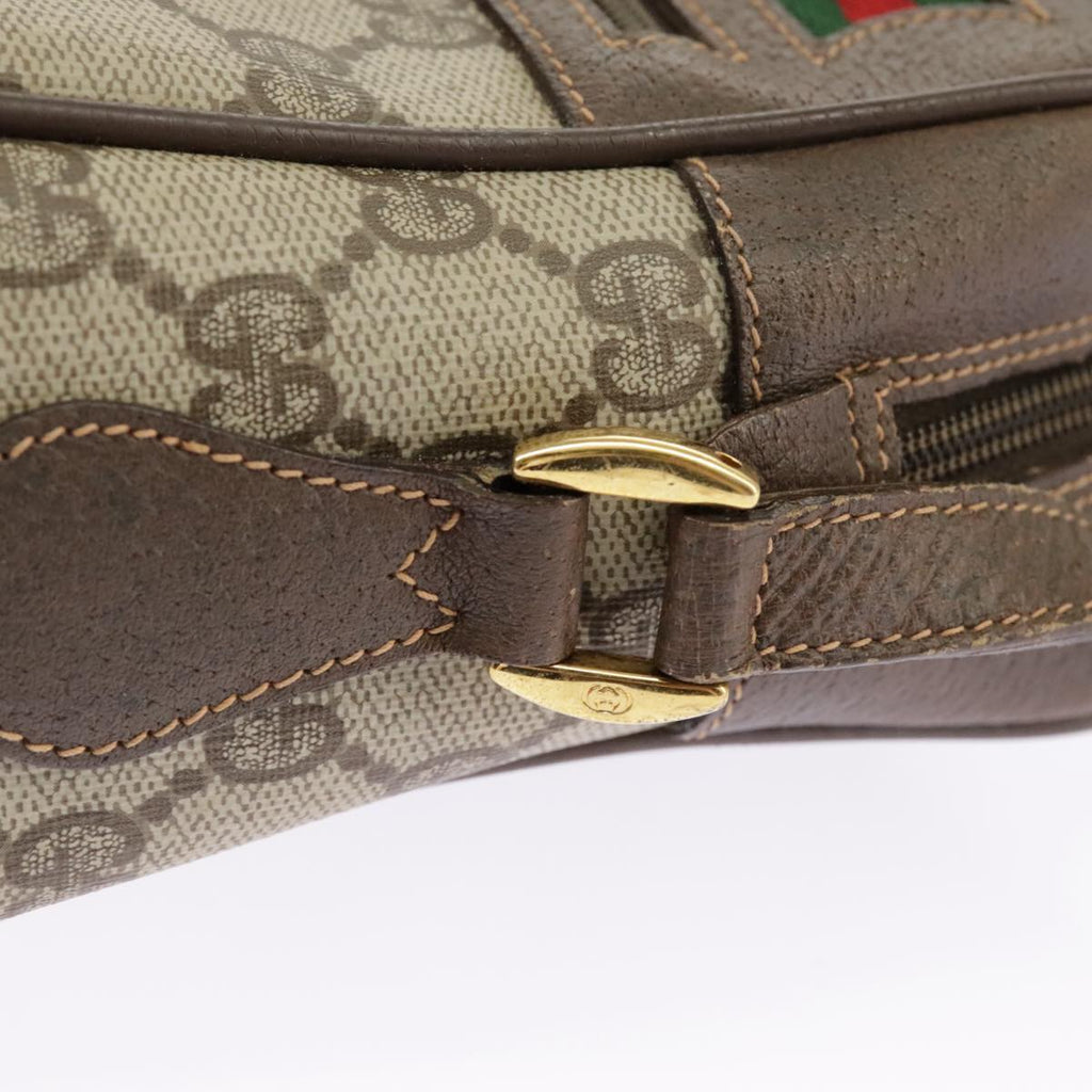 GUCCI GG Supreme Web Sherry Line Shoulder Bag PVC Beige 56 02 088 ki5034