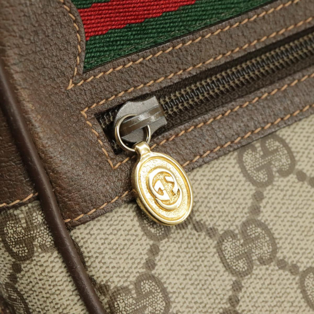 GUCCI GG Supreme Web Sherry Line Shoulder Bag PVC Beige 56 02 088 ki5034