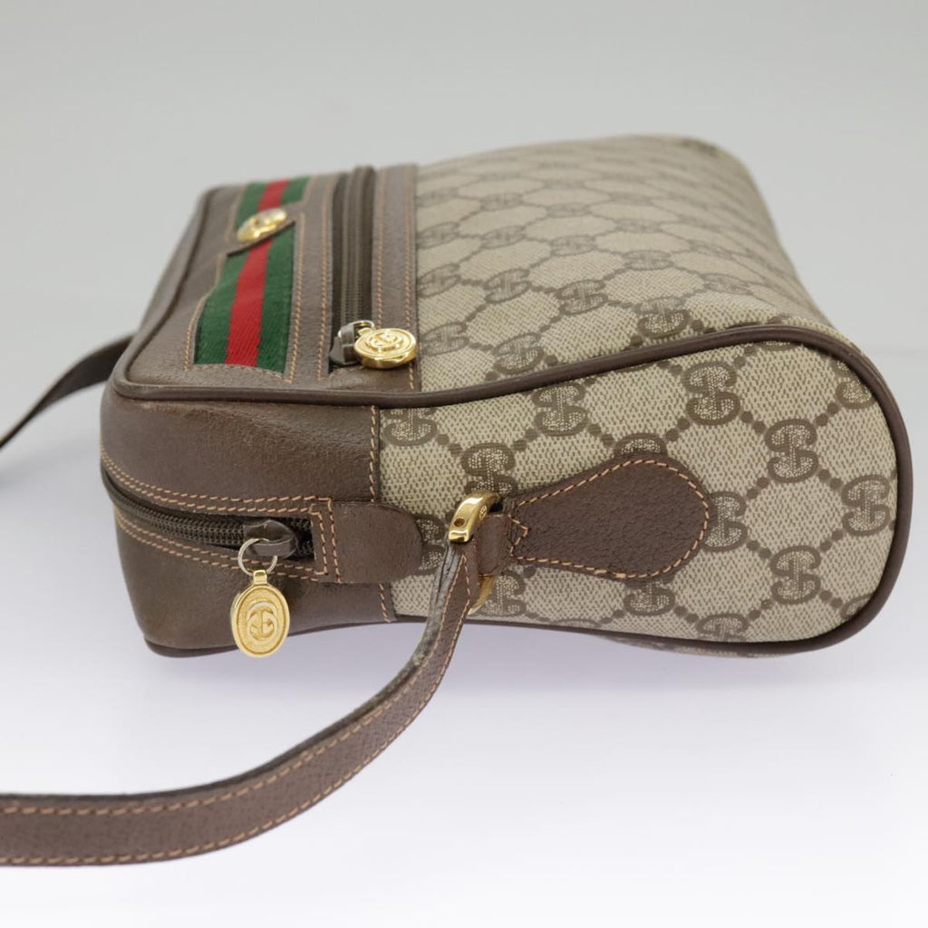 GUCCI GG Supreme Web Sherry Line Shoulder Bag PVC Beige 56 02 088 ki5034