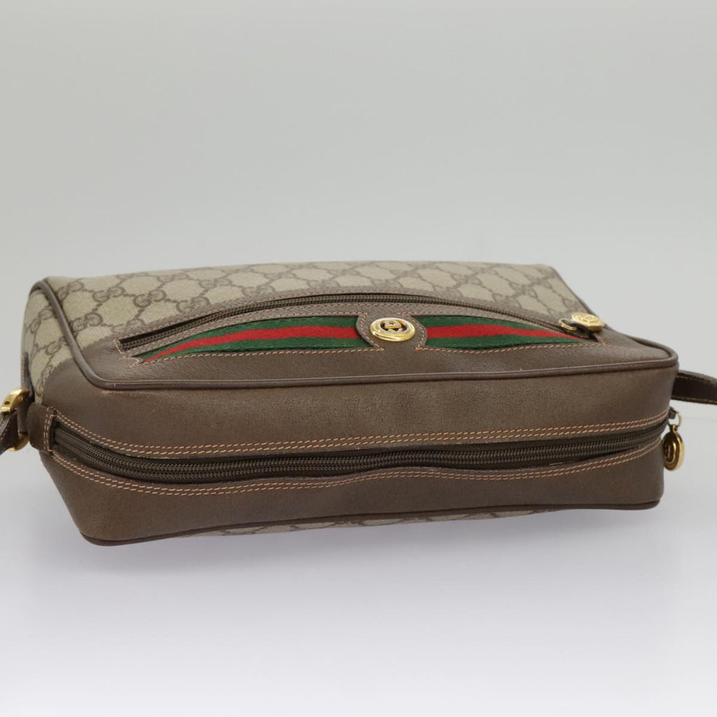 GUCCI GG Supreme Web Sherry Line Shoulder Bag PVC Beige 56 02 088 ki5034