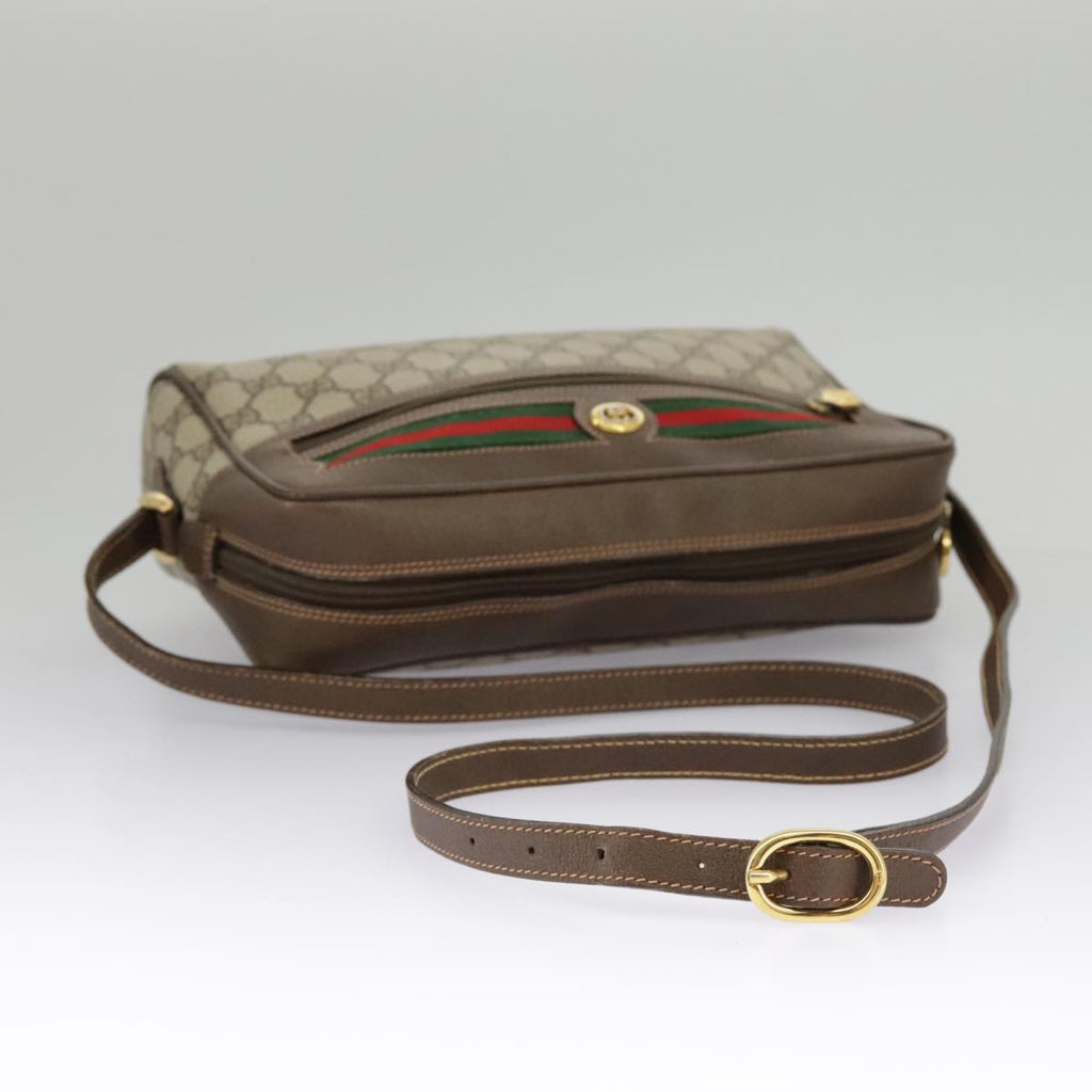GUCCI GG Supreme Web Sherry Line Shoulder Bag PVC Beige 56 02 088 ki5034