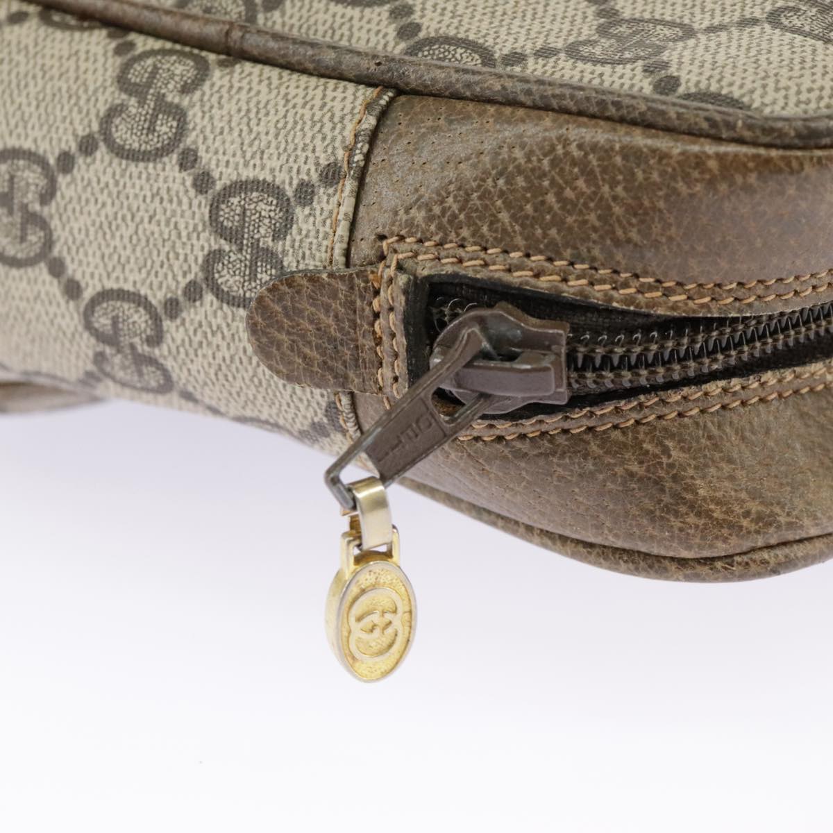 GUCCI GG Supreme Web Sherry Line Clutch Bag PVC Beige Red 27 004 998 ki5038