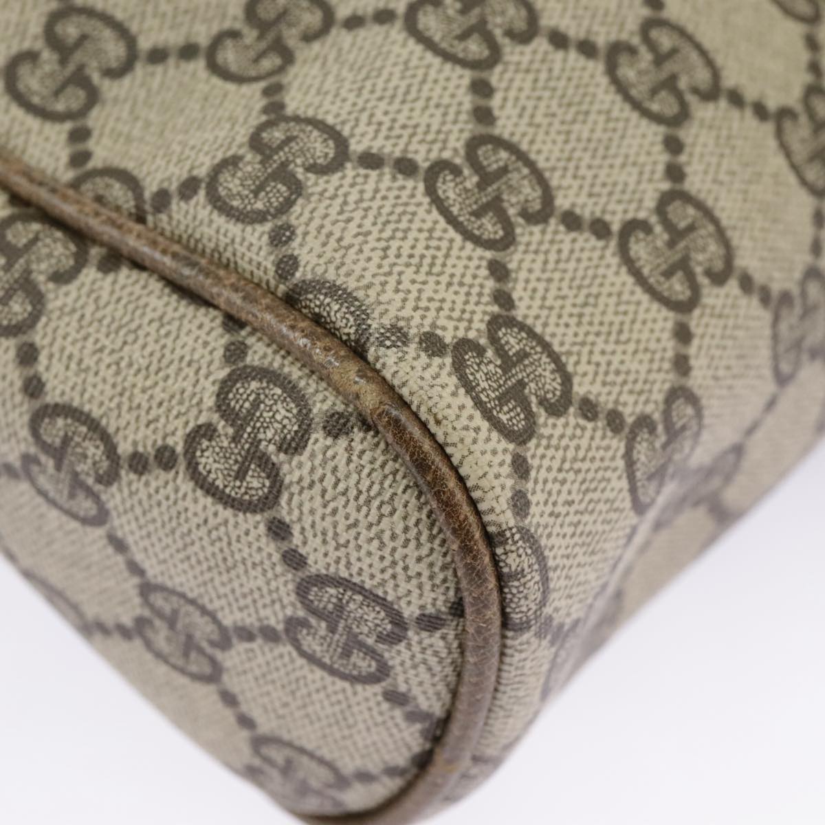 GUCCI GG Supreme Web Sherry Line Clutch Bag PVC Beige Red 27 004 998 ki5038