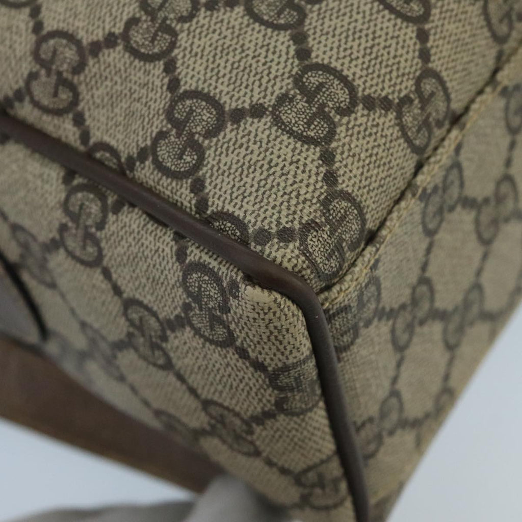 GUCCI GG Supreme Web Sherry Line Bag PVC 2way Beige 378 002 3839 ki5039