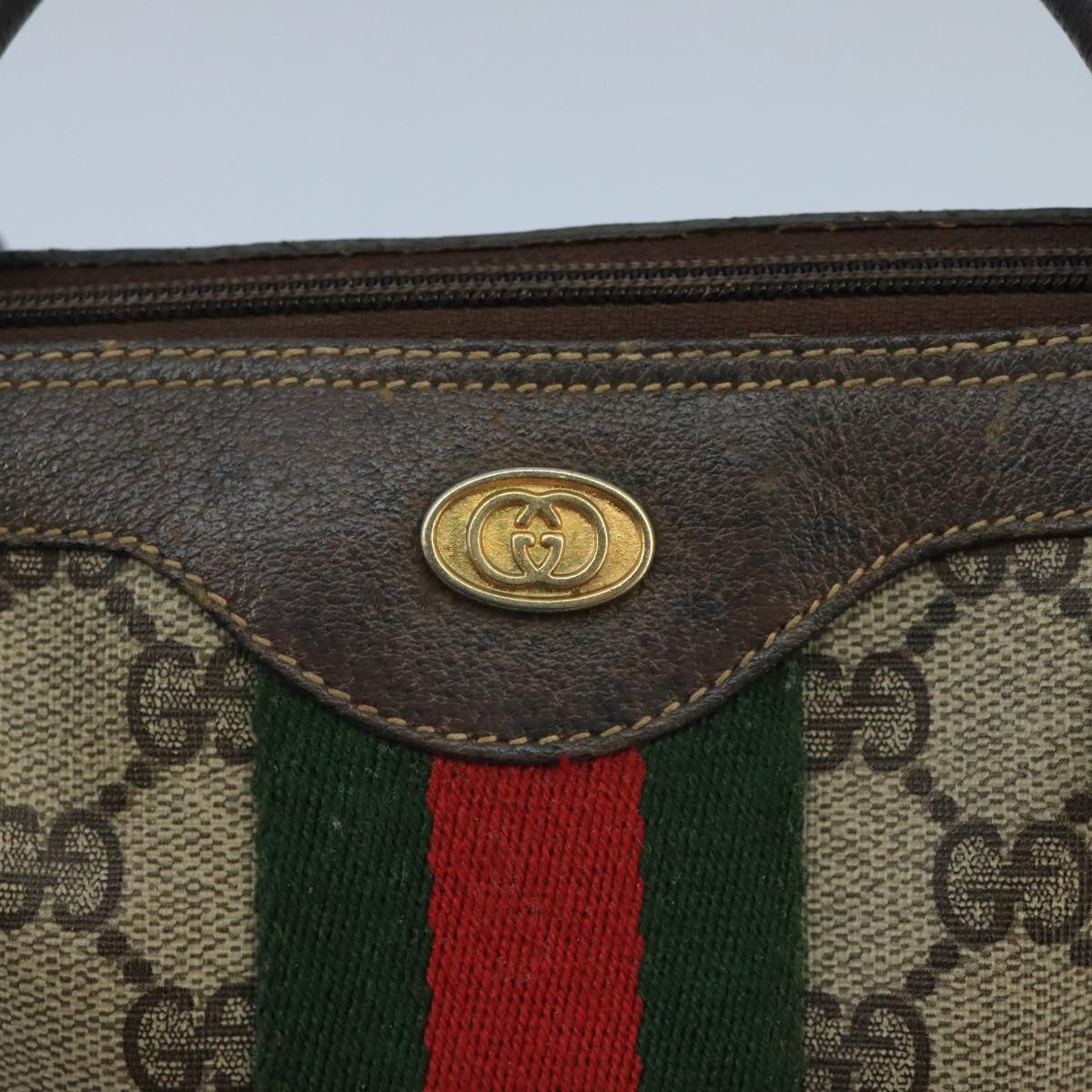 GUCCI GG Supreme Web Sherry Line Bag PVC 2way Beige 378 002 3839 ki5039