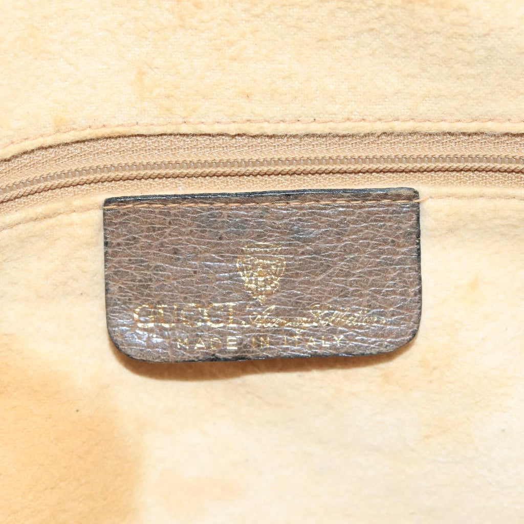 GUCCI GG Supreme Web Sherry Line Bag PVC 2way Beige 378 002 3839 ki5039