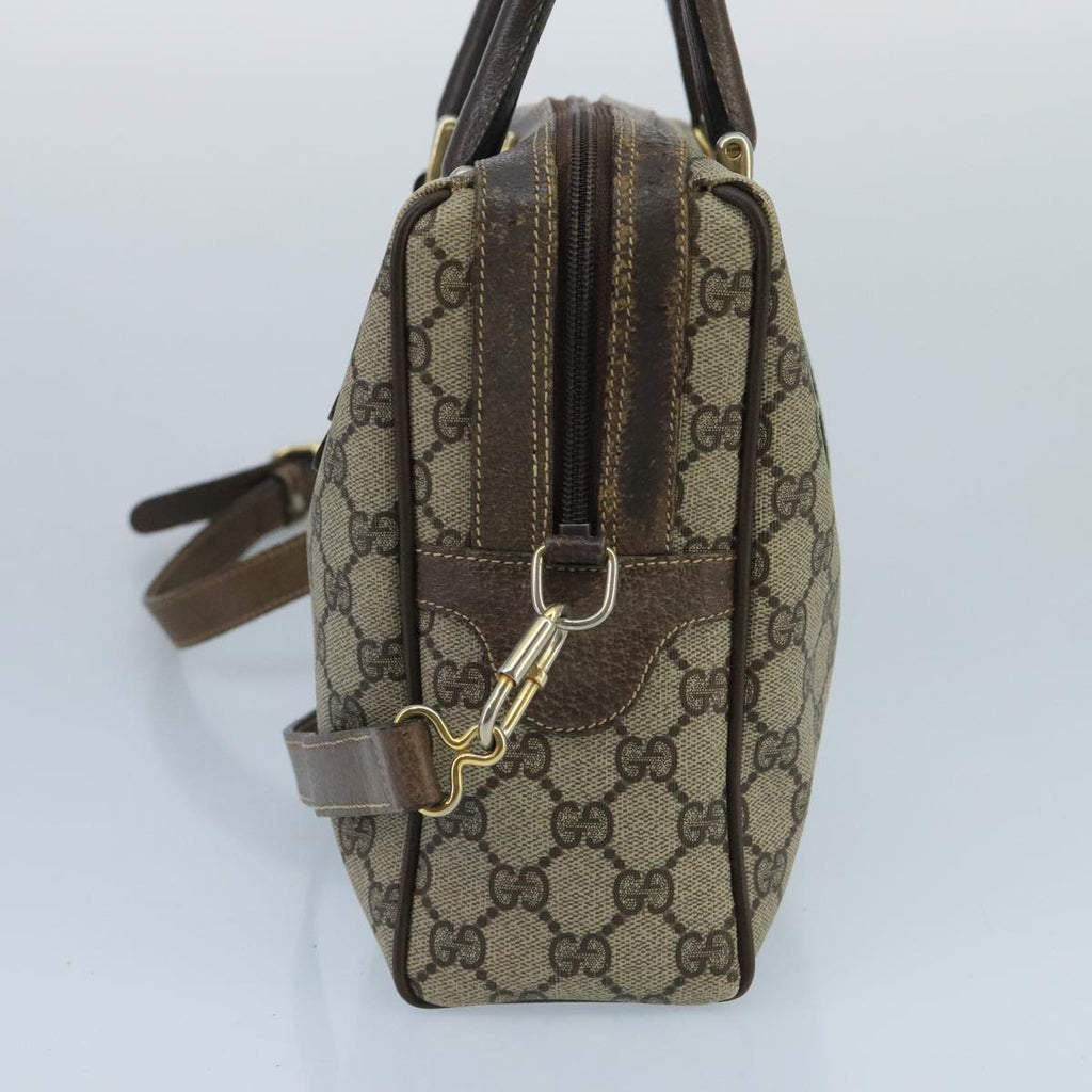 GUCCI GG Supreme Web Sherry Line Bag PVC 2way Beige 378 002 3839 ki5039