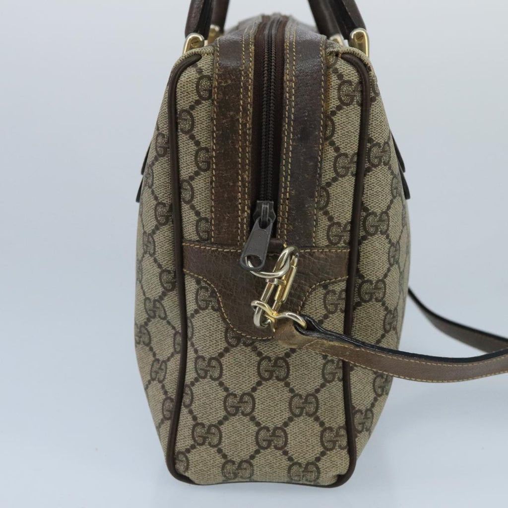 GUCCI GG Supreme Web Sherry Line Bag PVC 2way Beige 378 002 3839 ki5039