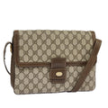 GUCCI GG Supreme Horsebit Shoulder Bag PVC Beige Gold ki5040