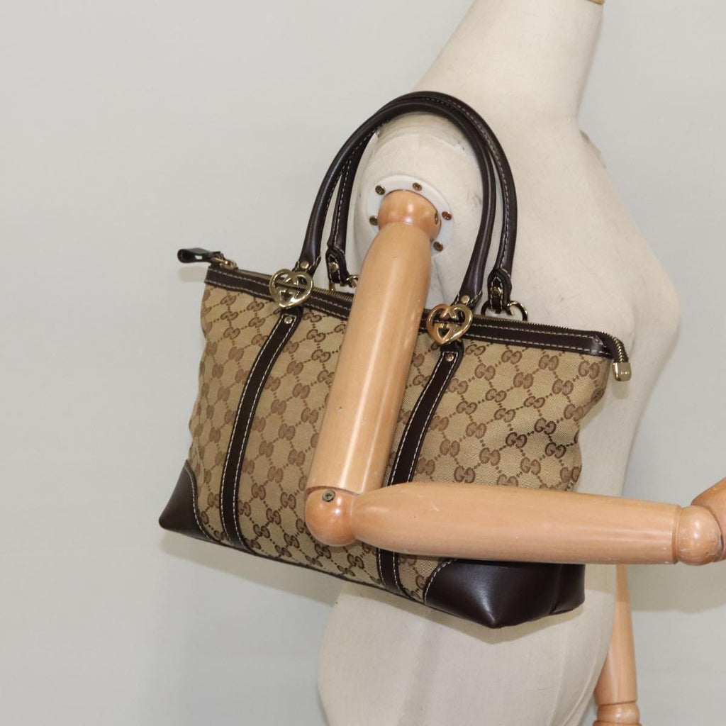 GUCCI GG Canvas Lovely Tote Bag Beige Gold 257069 ki5044