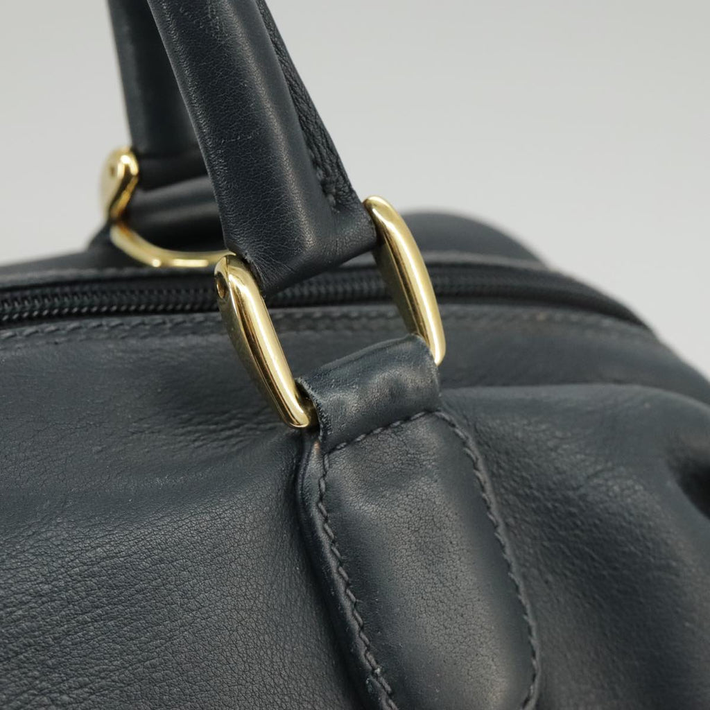 GUCCI Mini Boston Bag Leather Navy Gold ki5045