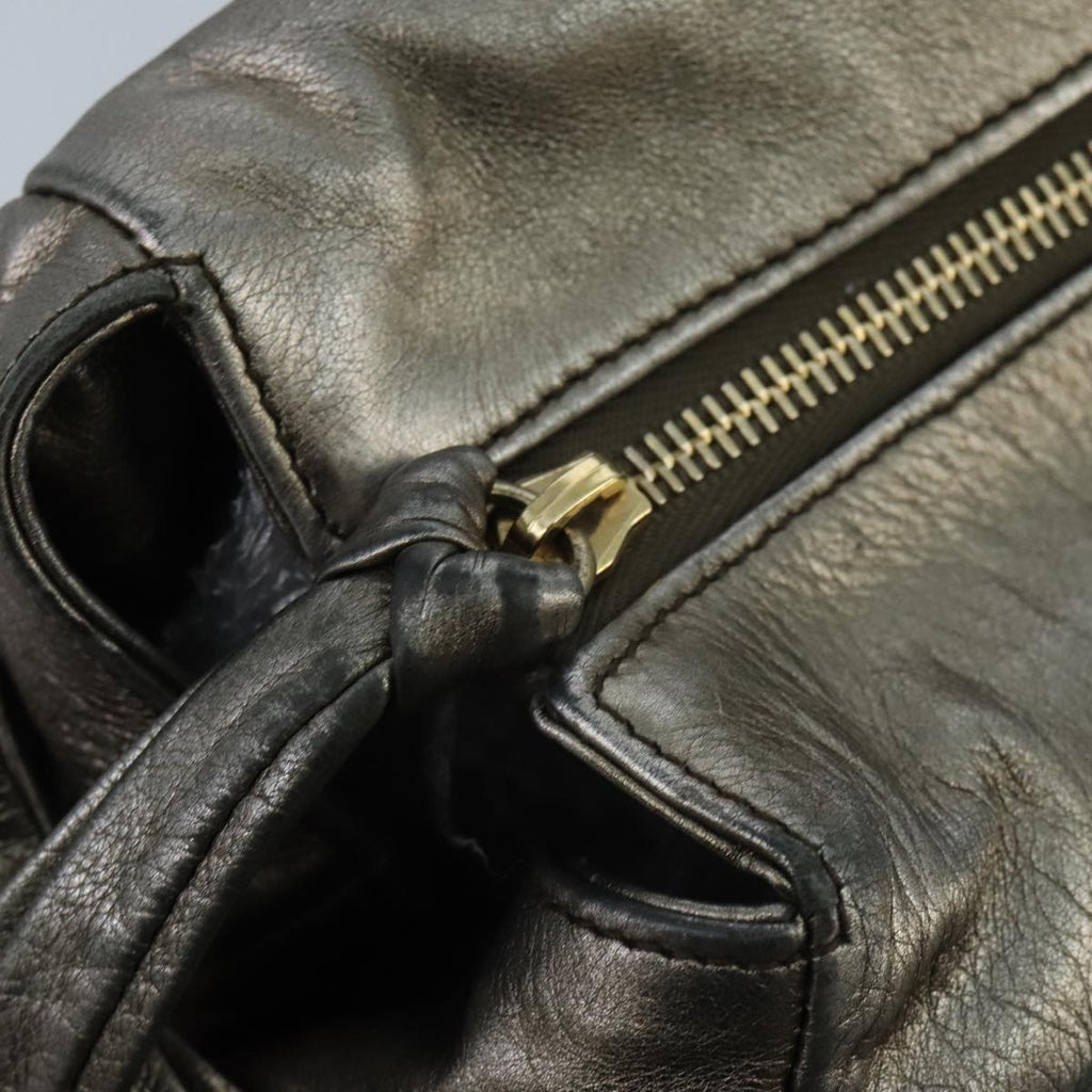GUCCI Histeria Tote Bag Leather Silver Gold 197021 ki5046