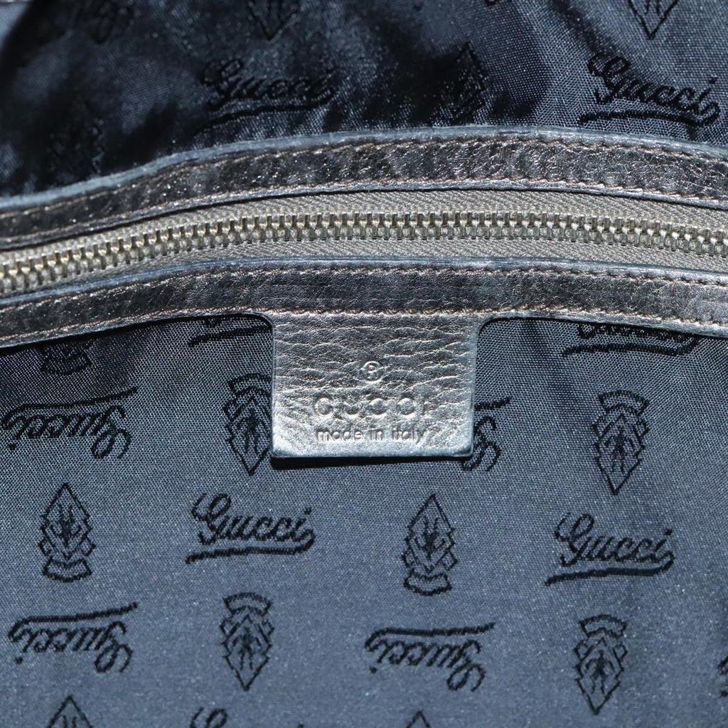 GUCCI Histeria Tote Bag Leather Silver Gold 197021 ki5046