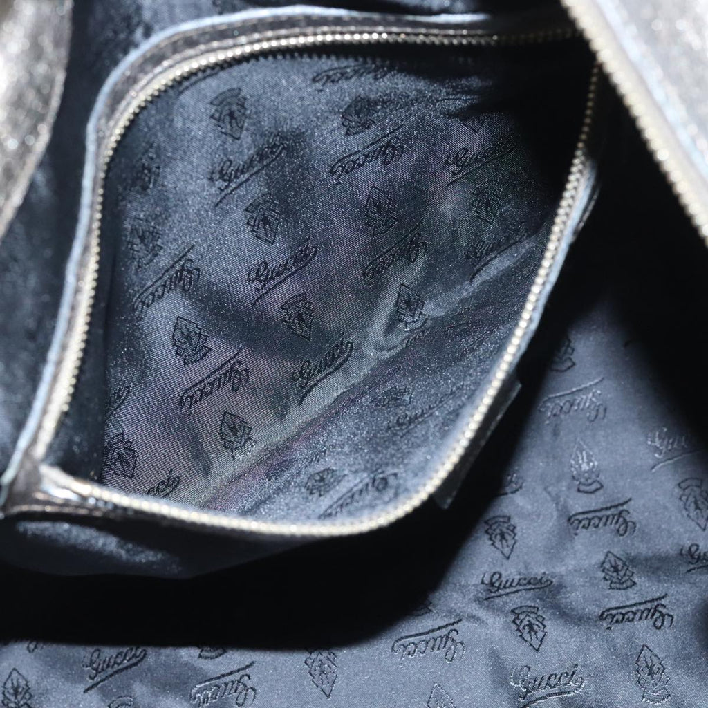 GUCCI Histeria Tote Bag Leather Silver Gold 197021 ki5046