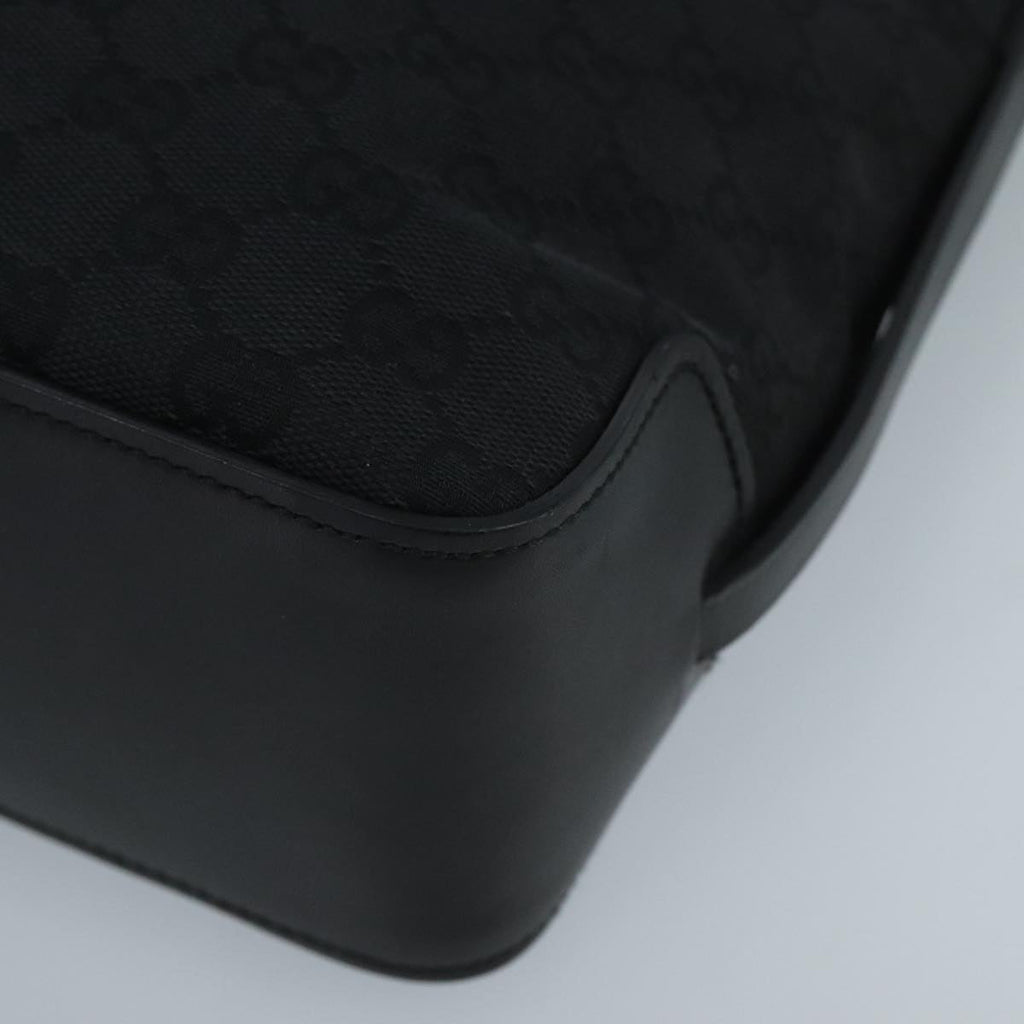 GUCCI GG Canvas Tote Bag Black Silver 107757 ki5048