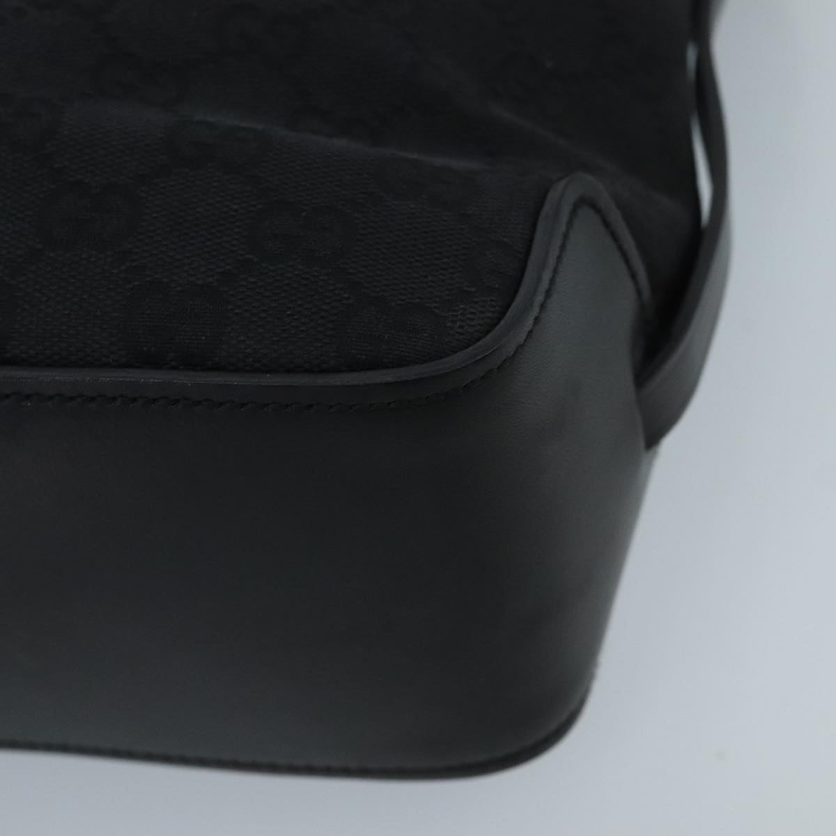 GUCCI GG Canvas Tote Bag Black Silver 107757 ki5048