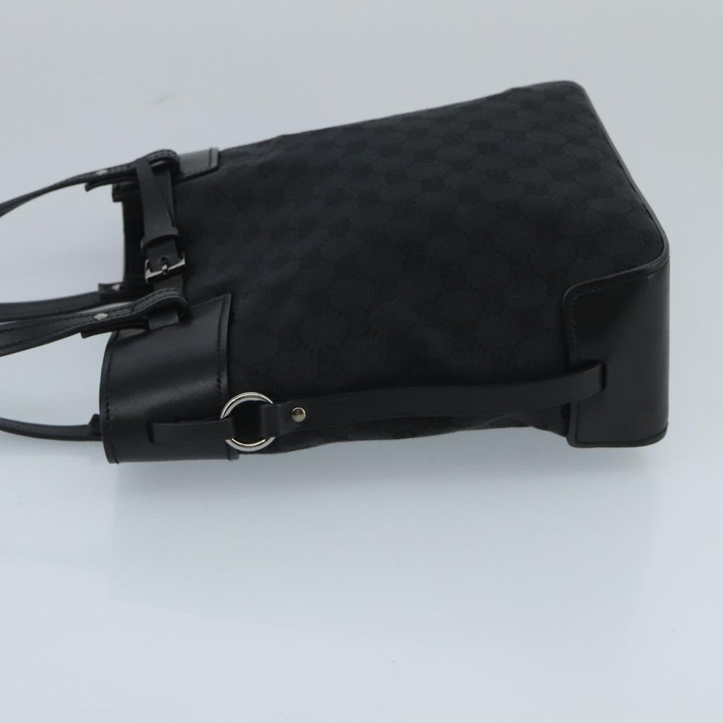GUCCI GG Canvas Tote Bag Black Silver 107757 ki5048