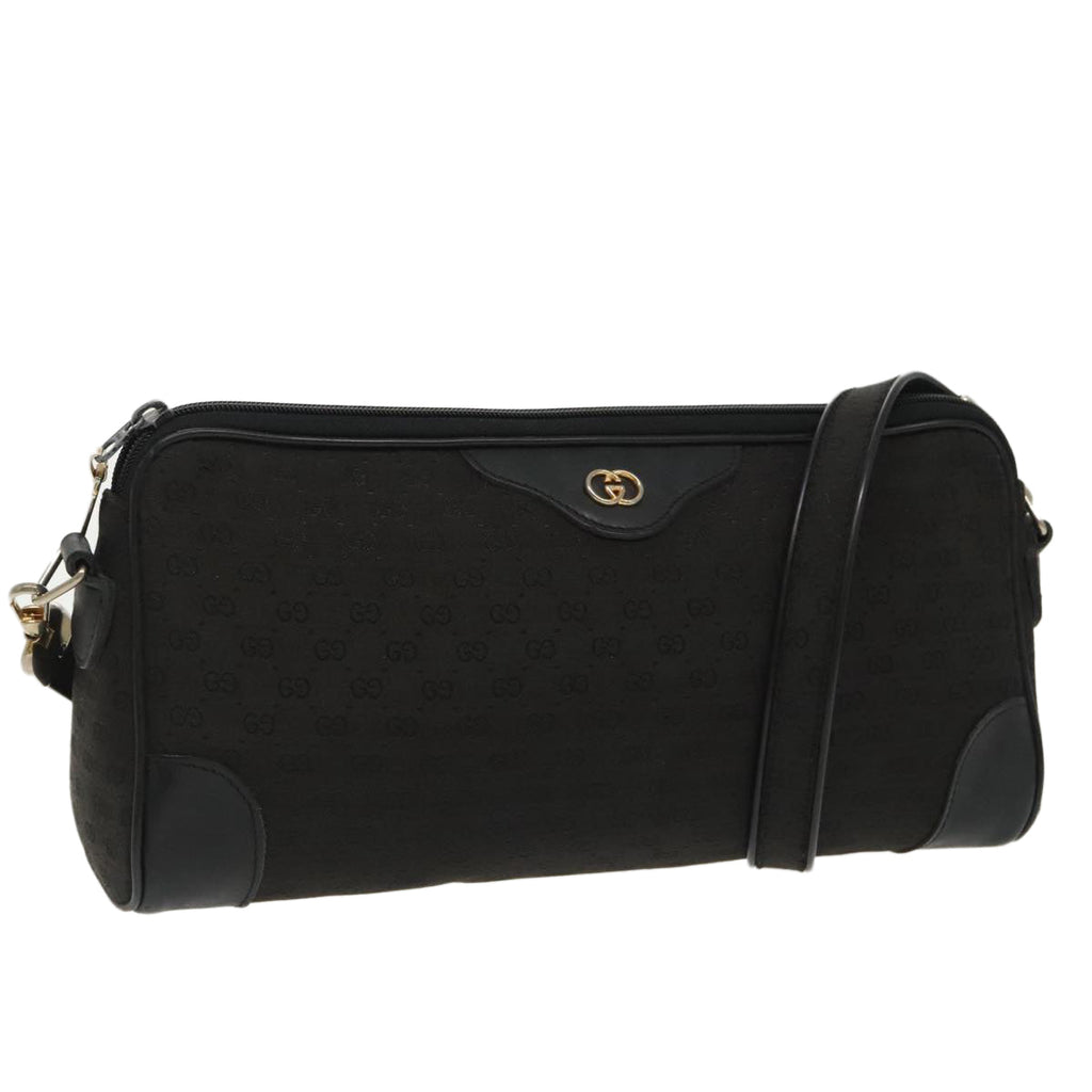 GUCCI Micro GG Canvas Shoulder Bag Black ki5051
