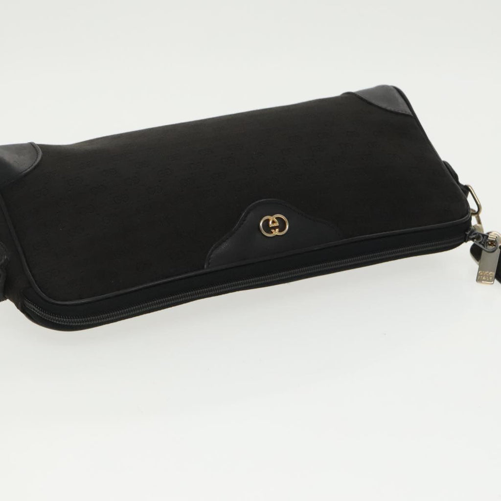 GUCCI Micro GG Canvas Shoulder Bag Black ki5051