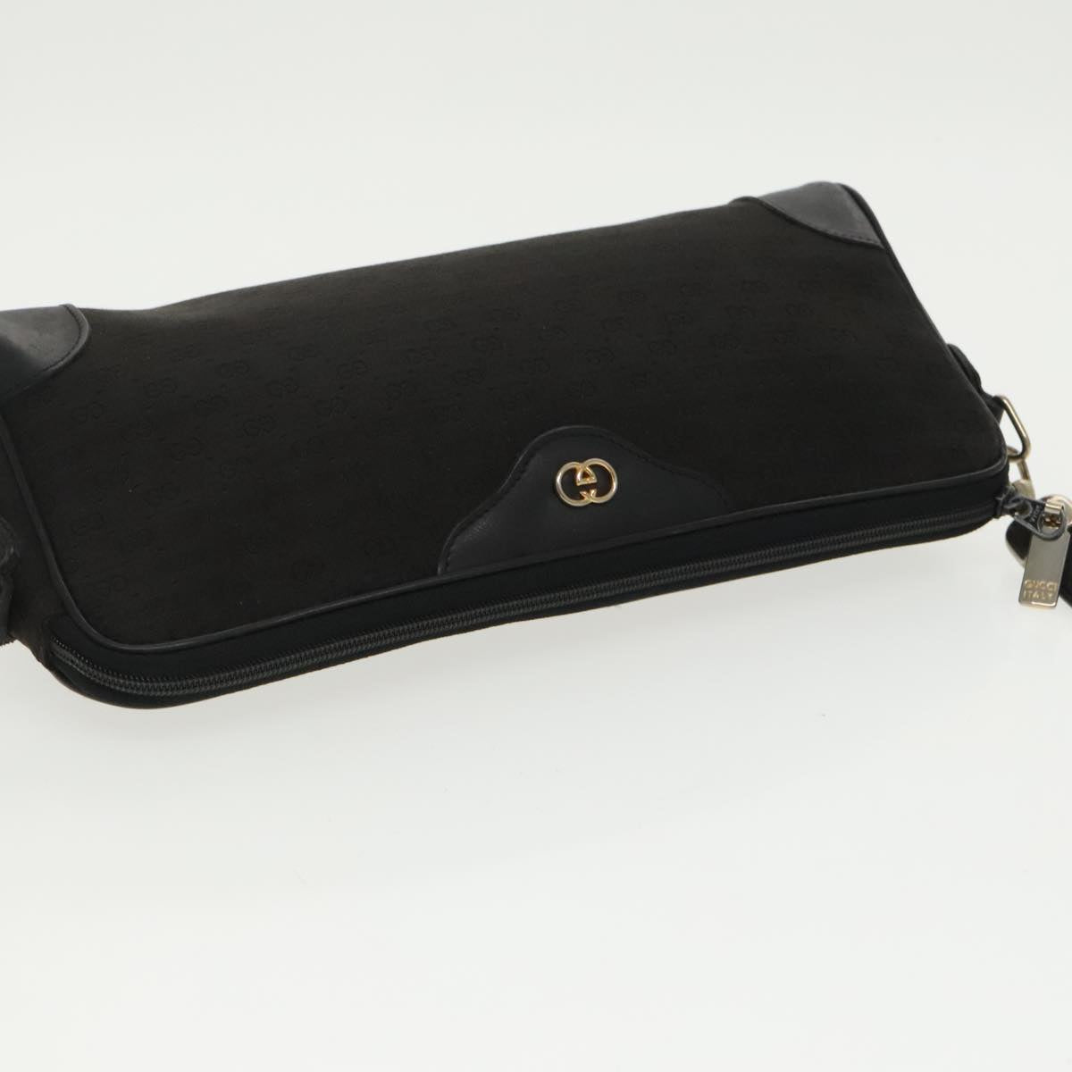 GUCCI Micro GG Canvas Shoulder Bag Black ki5051
