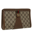 GUCCI GG Supreme Web Sherry Line Clutch Bag PVC Beige Red 89 01 032 ki5061