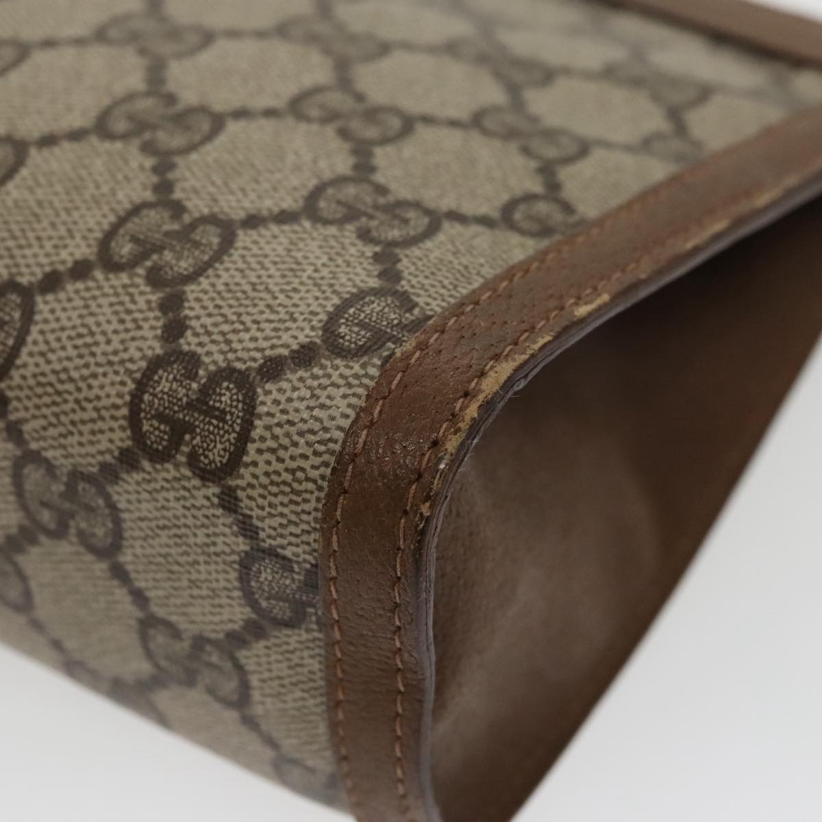 GUCCI GG Supreme Web Sherry Line Clutch Bag PVC Beige Red 89 01 032 ki5061