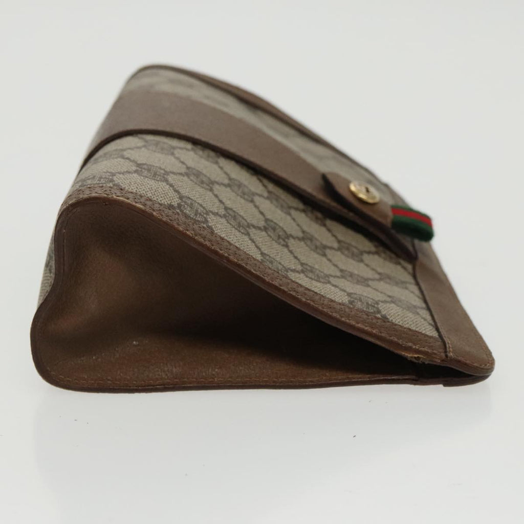 GUCCI GG Supreme Web Sherry Line Clutch Bag PVC Beige Red 89 01 032 ki5061