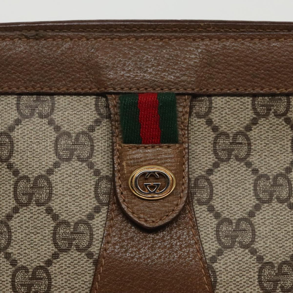 GUCCI GG Supreme Web Sherry Line Clutch Bag PVC Beige Red 89 01 033 ki5062