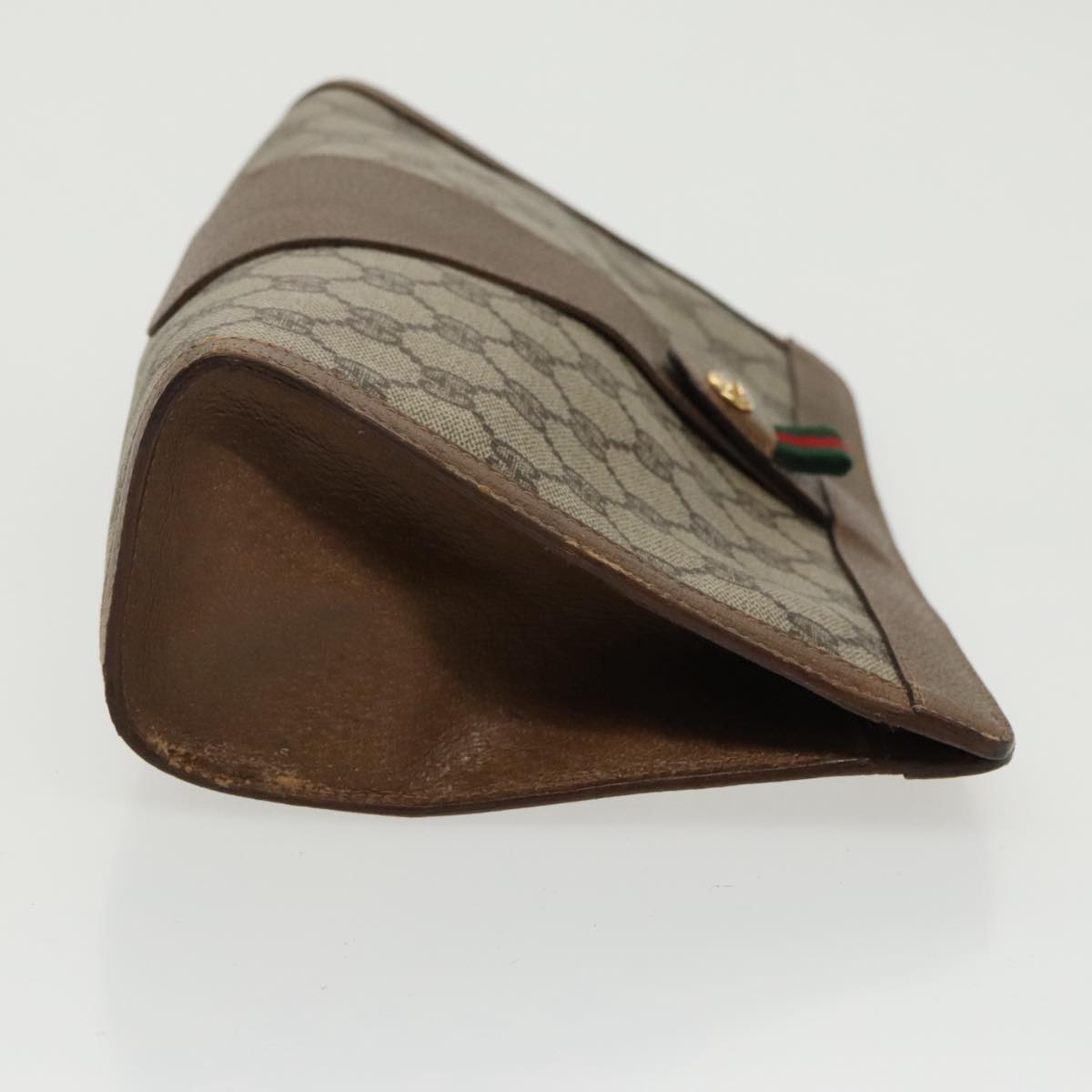 GUCCI GG Supreme Web Sherry Line Clutch Bag PVC Beige Red 89 01 033 ki5062