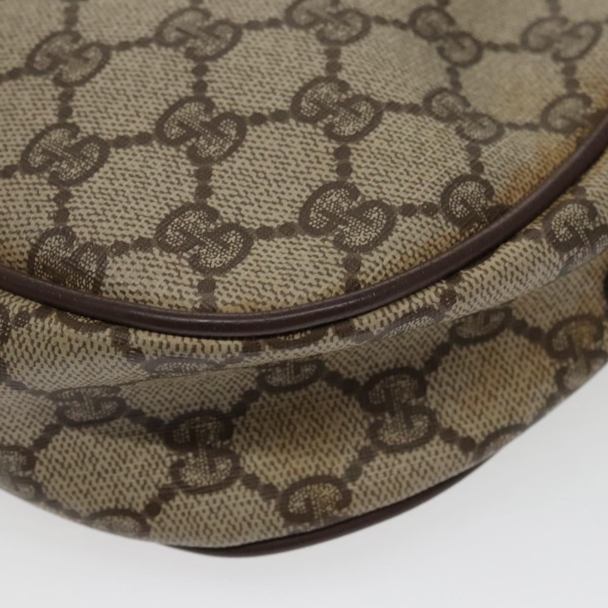 GUCCI GG Supreme Web Sherry Line Clutch Bag PVC Beige Red 156 01 034 ki5089