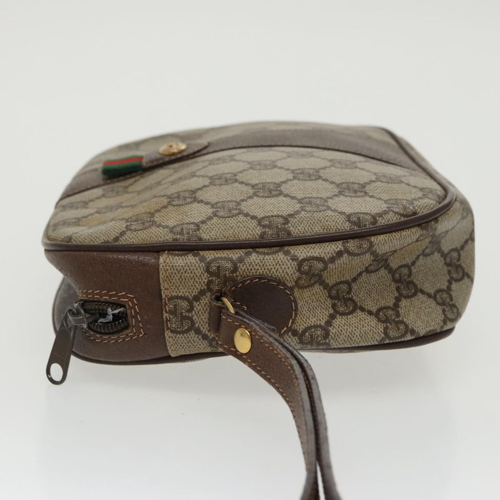 GUCCI GG Supreme Web Sherry Line Clutch Bag PVC Beige Red 156 01 034 ki5089