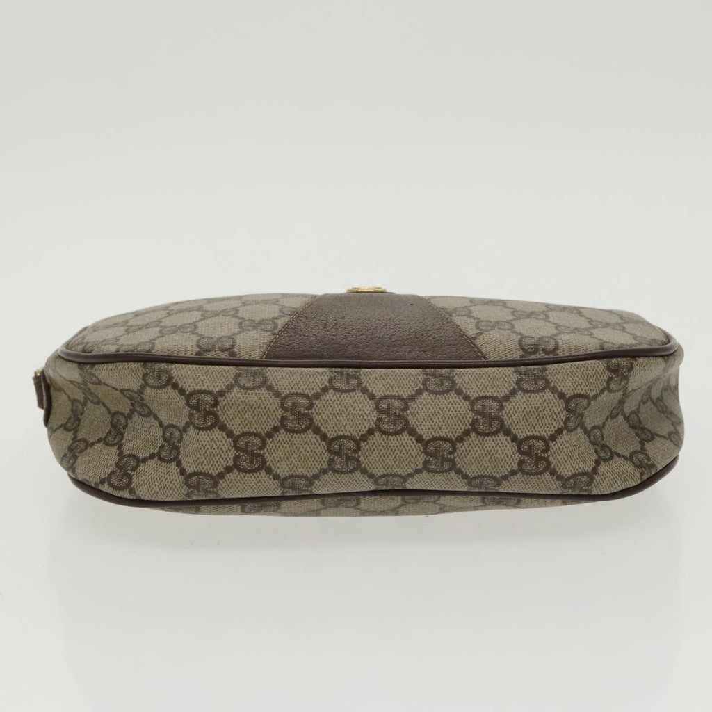 GUCCI GG Supreme Web Sherry Line Clutch Bag PVC Beige Red 156 01 034 ki5089